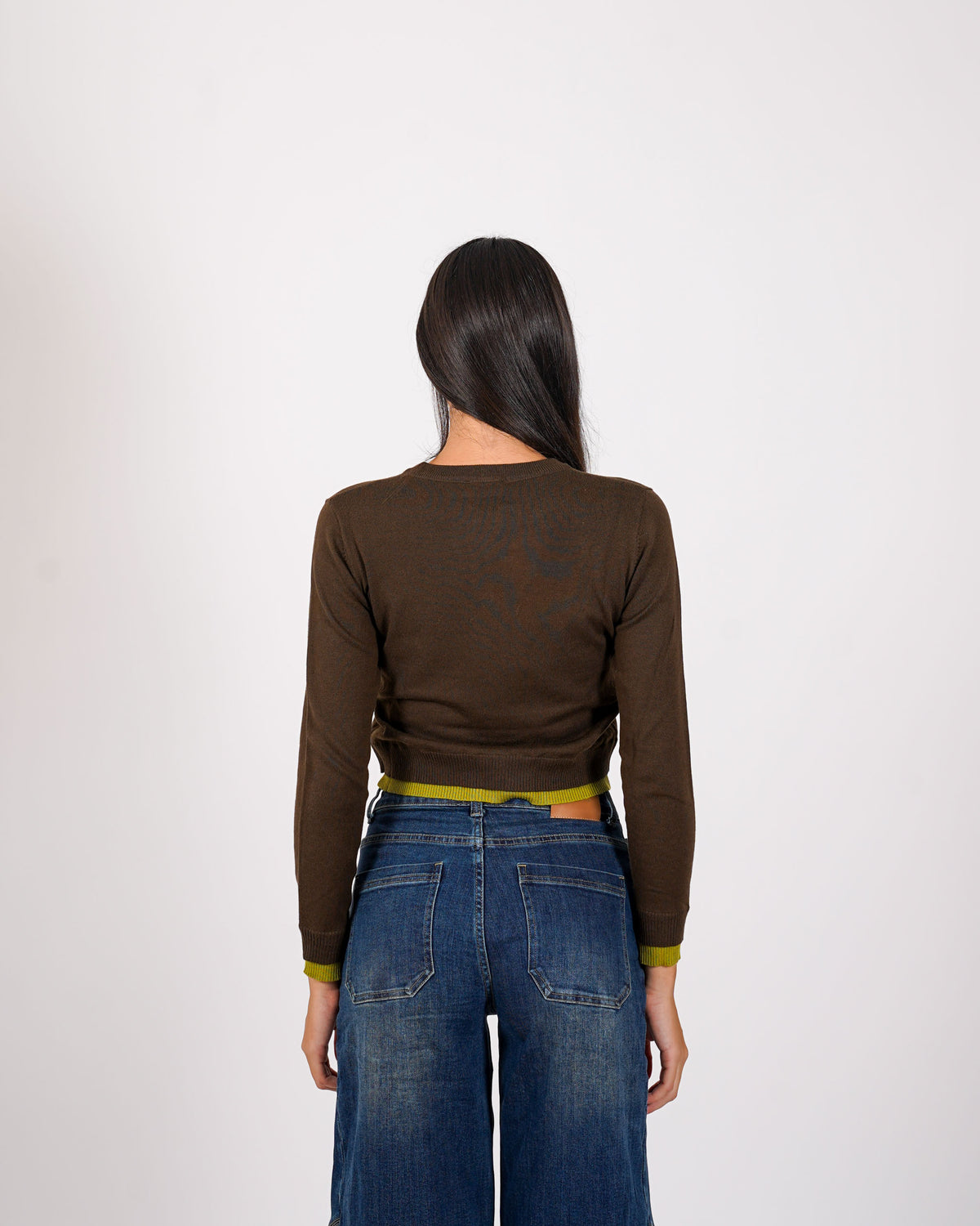 Cardigan in maglia con profilo in contrasto - Tavola