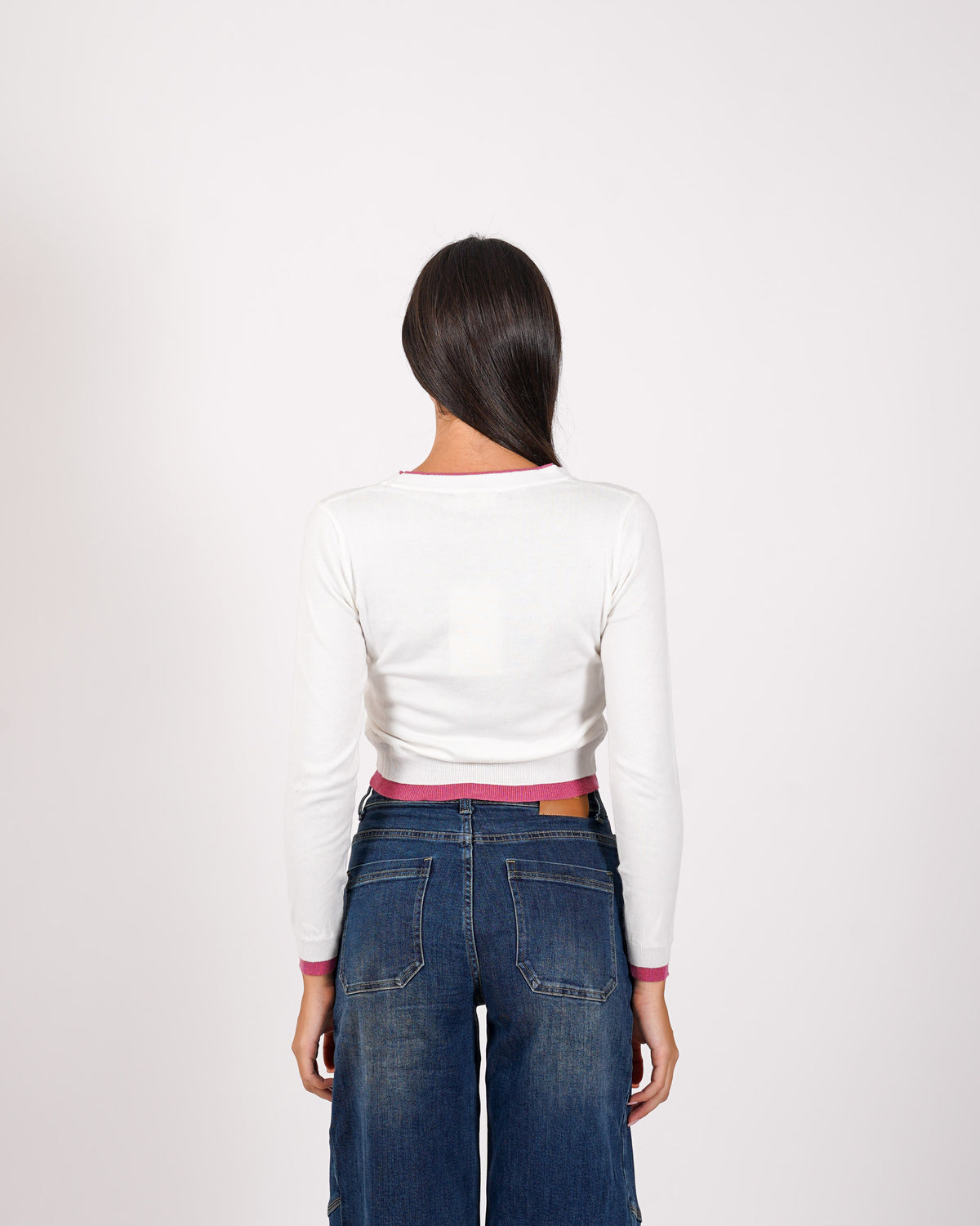 Cardigan slim con profilo in contrasto - Aguilera