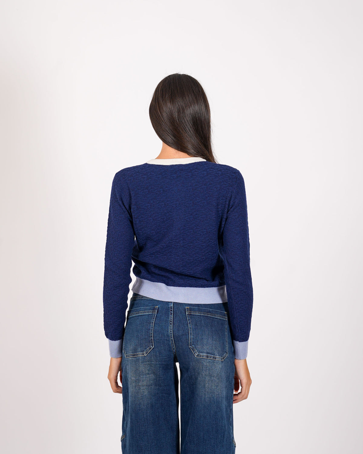 Cardigan multicolor in maglia con bottoni - Akiba