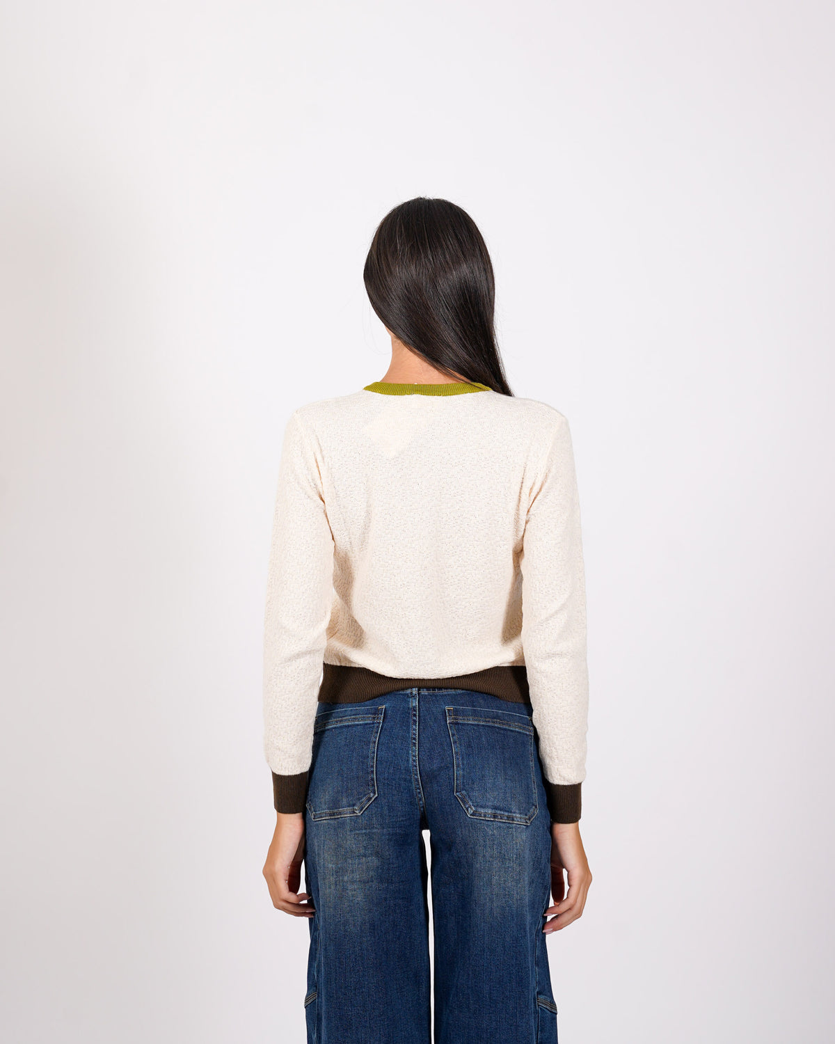 Cardigan multicolor in maglia con bottoni - Akiba