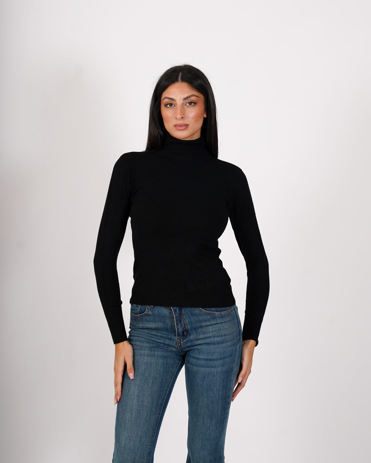 Maglia collo alto in mano viscosa - Tabaccaio