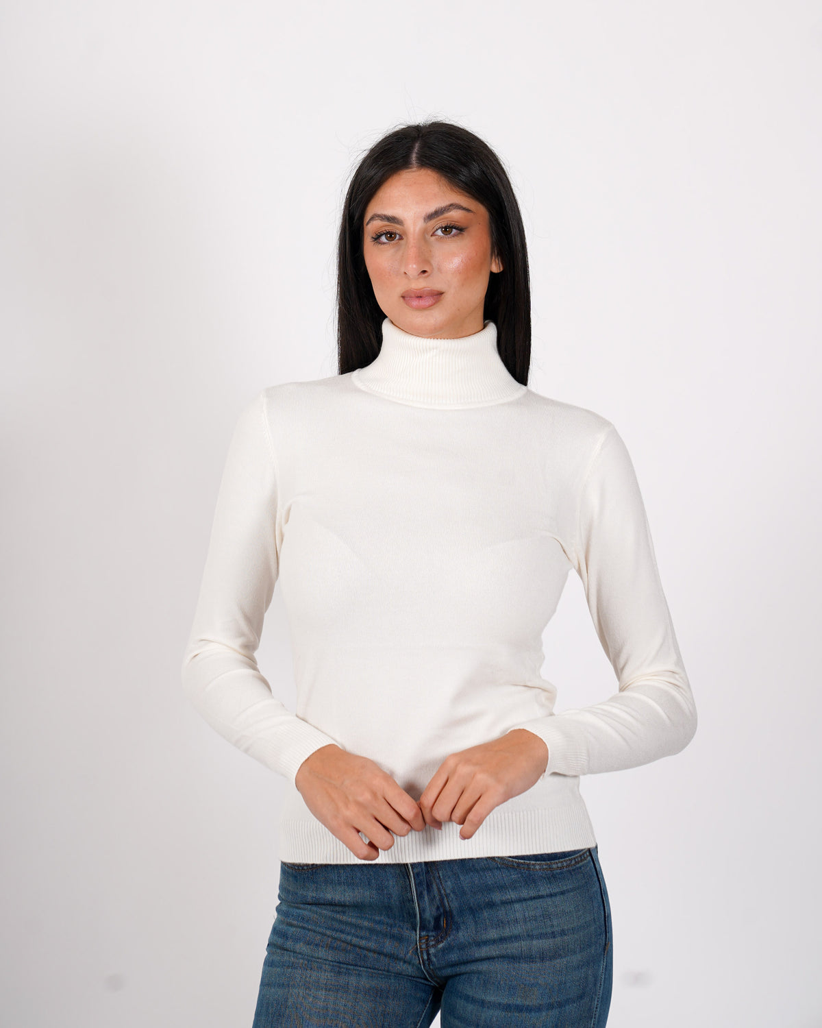 Maglia collo alto in mano viscosa - Tabaccaio