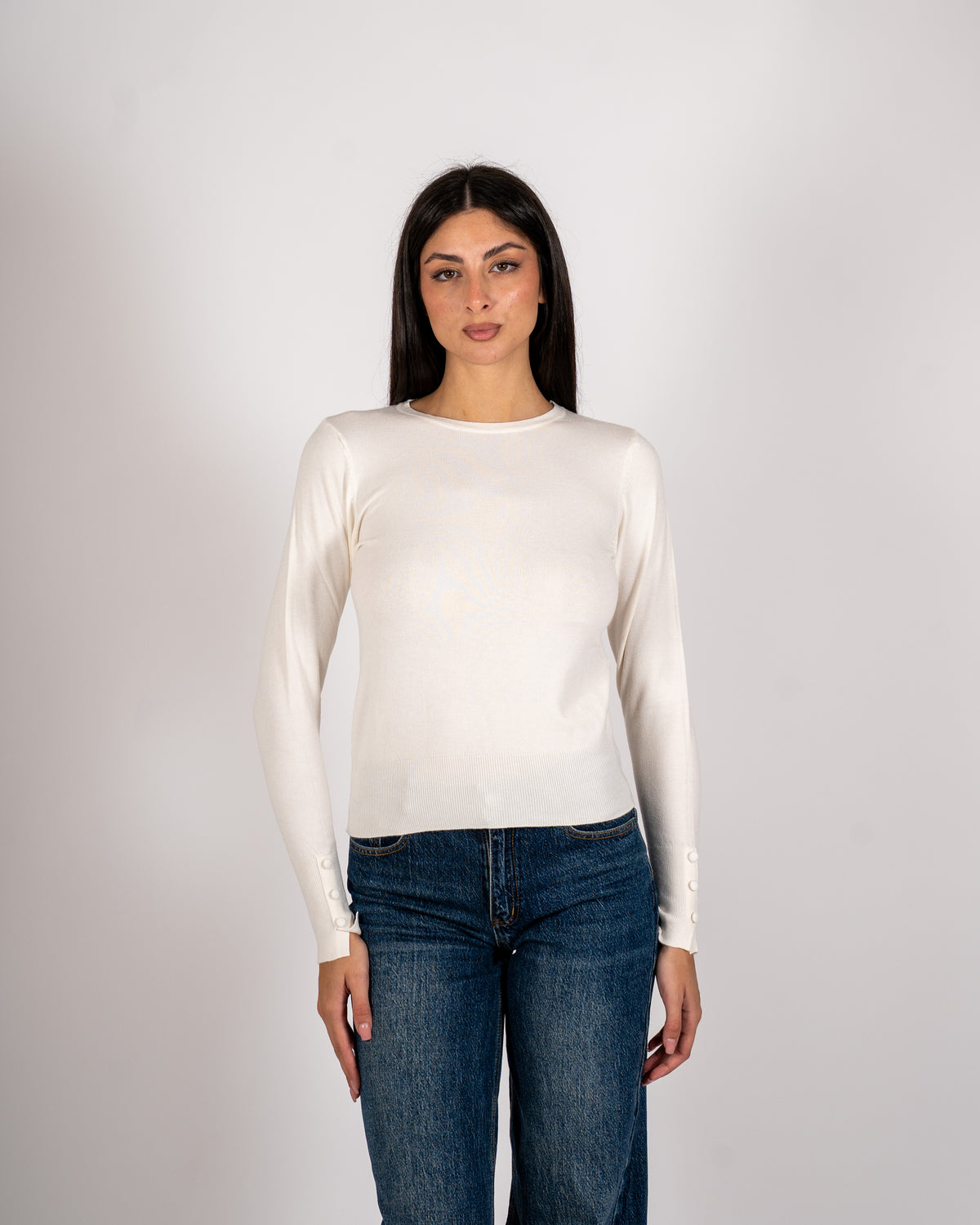 Maglia girocollo slim fit in mano viscosa - Canapa