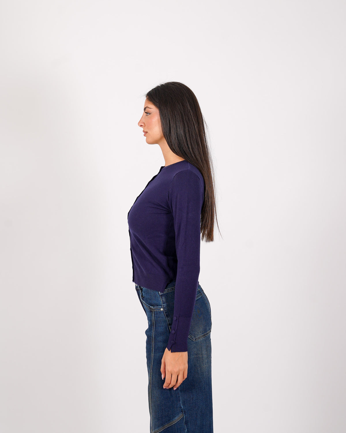 Cardigan in maglia con bottoni tono su tono - Miglio