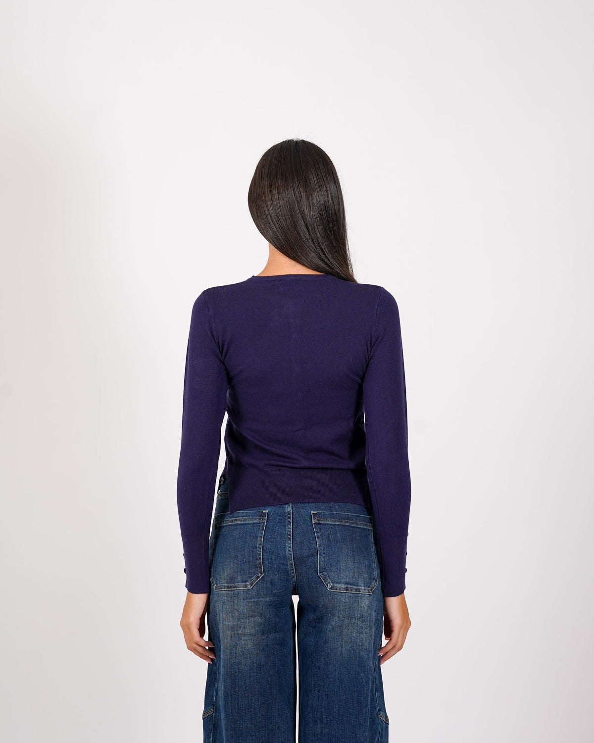 Cardigan in maglia con bottoni tono su tono - Miglio