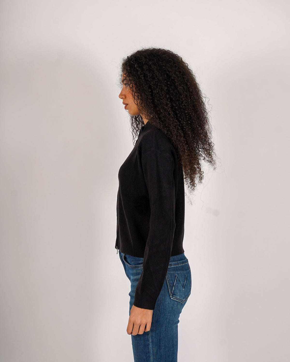 Cardigan in maglia con zip - Barbara