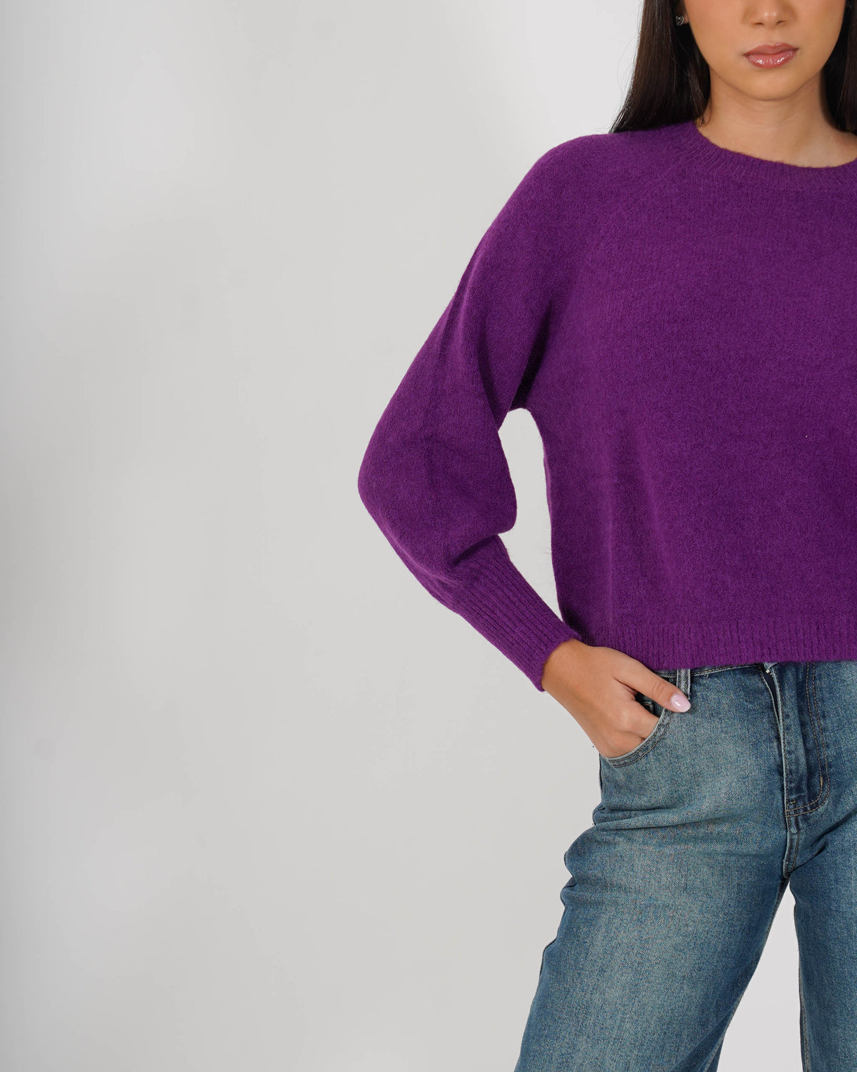 Maglia girocollo in mano mohair - Bisaccia