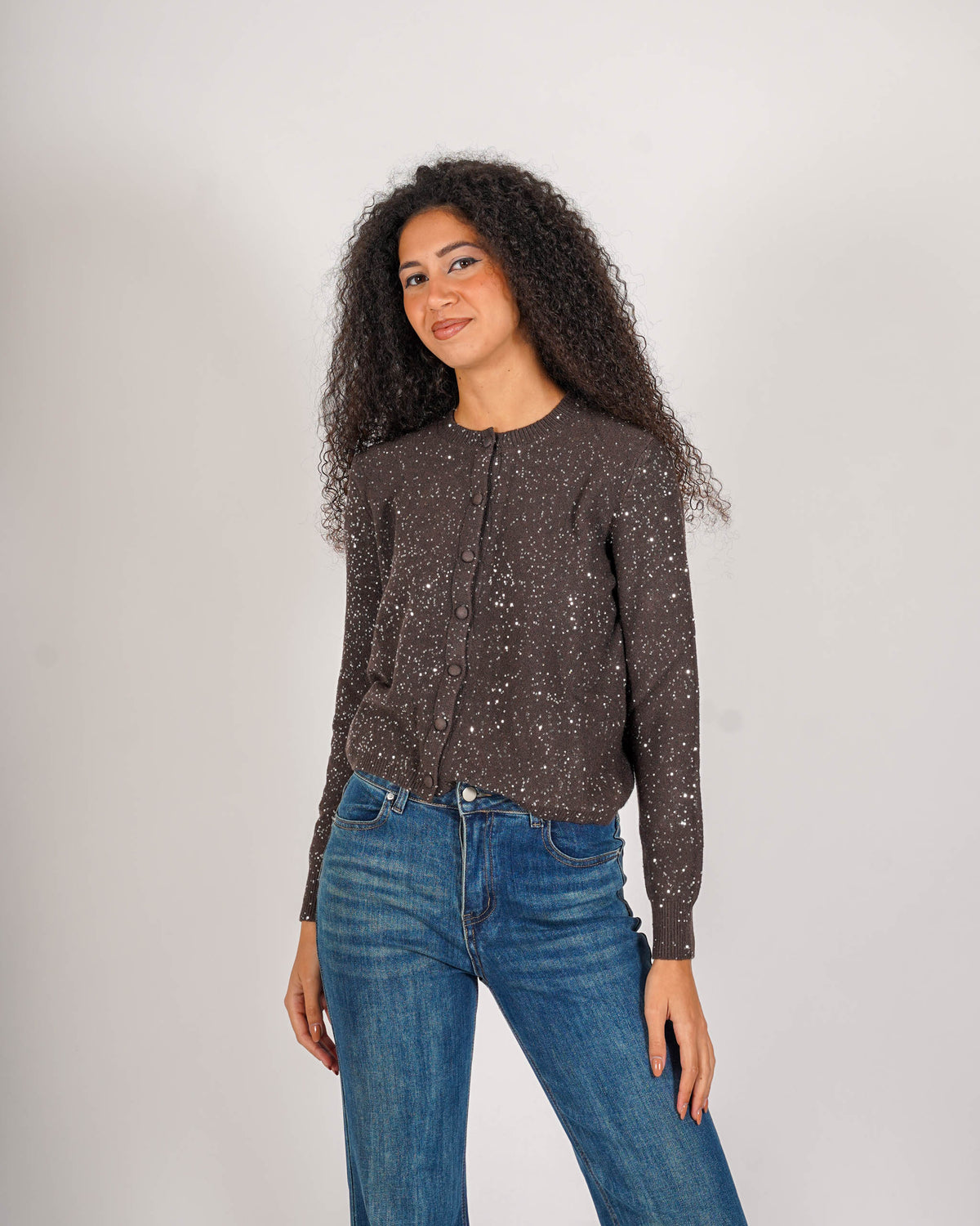 Cardigan slim full paillettes - Damiana