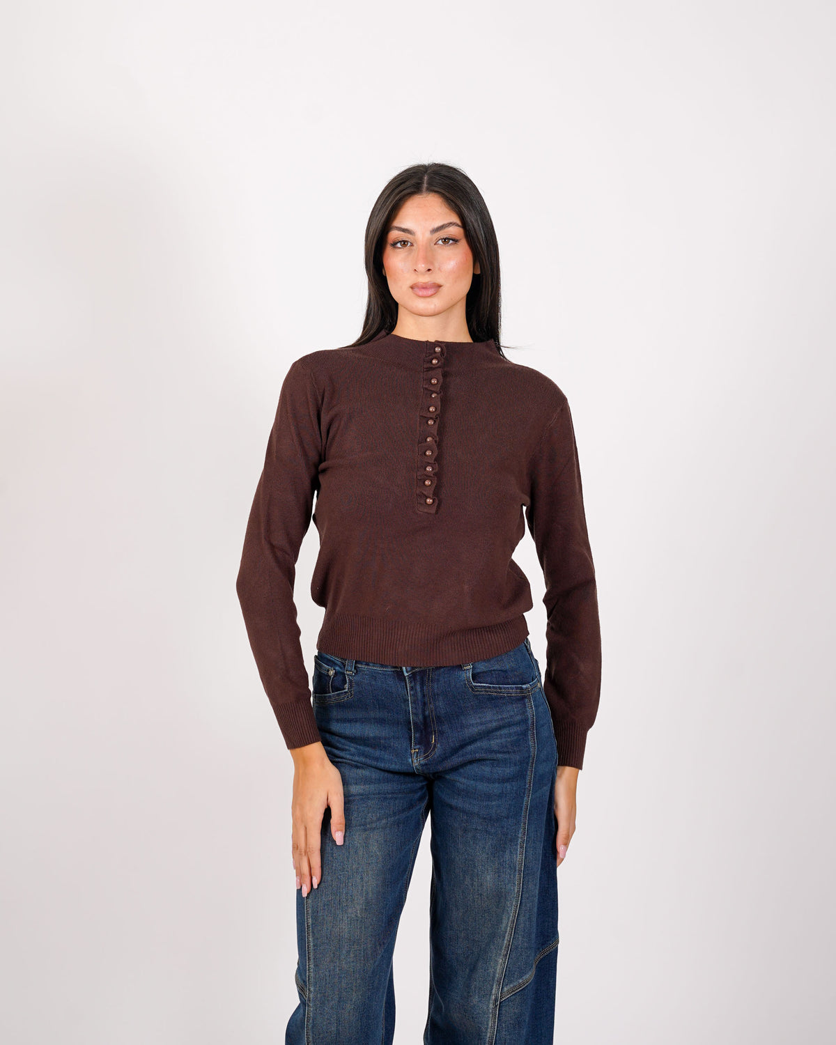 Cardigan slim con profilo in contrasto - Aguilera