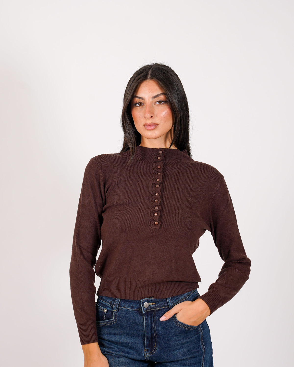 Cardigan slim con profilo in contrasto - Aguilera