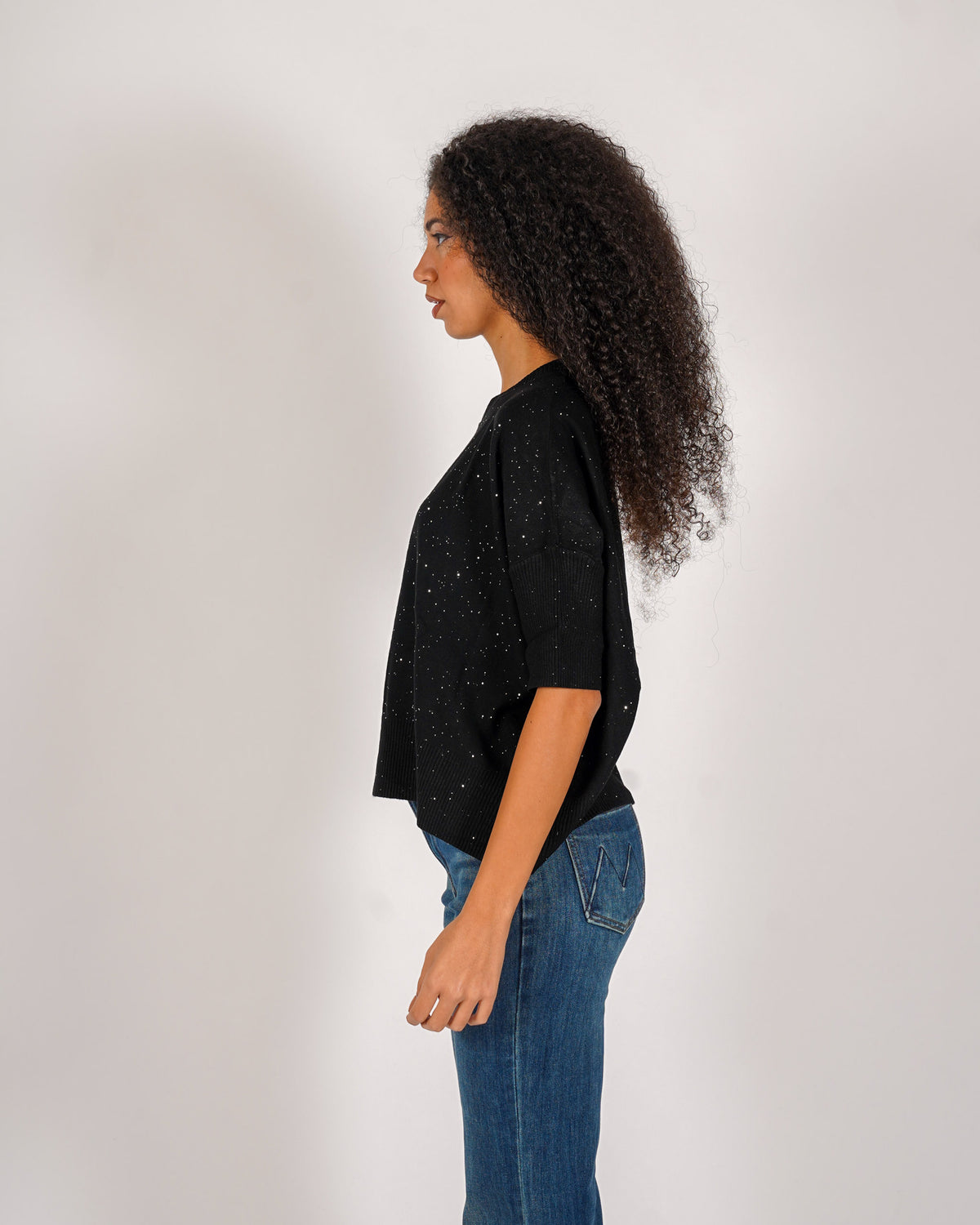 Maglia girocollo full paillettes - Emiliana