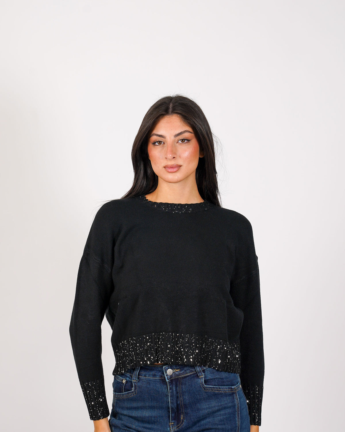Maglia girocollo con dettagli in lurex - Sarda