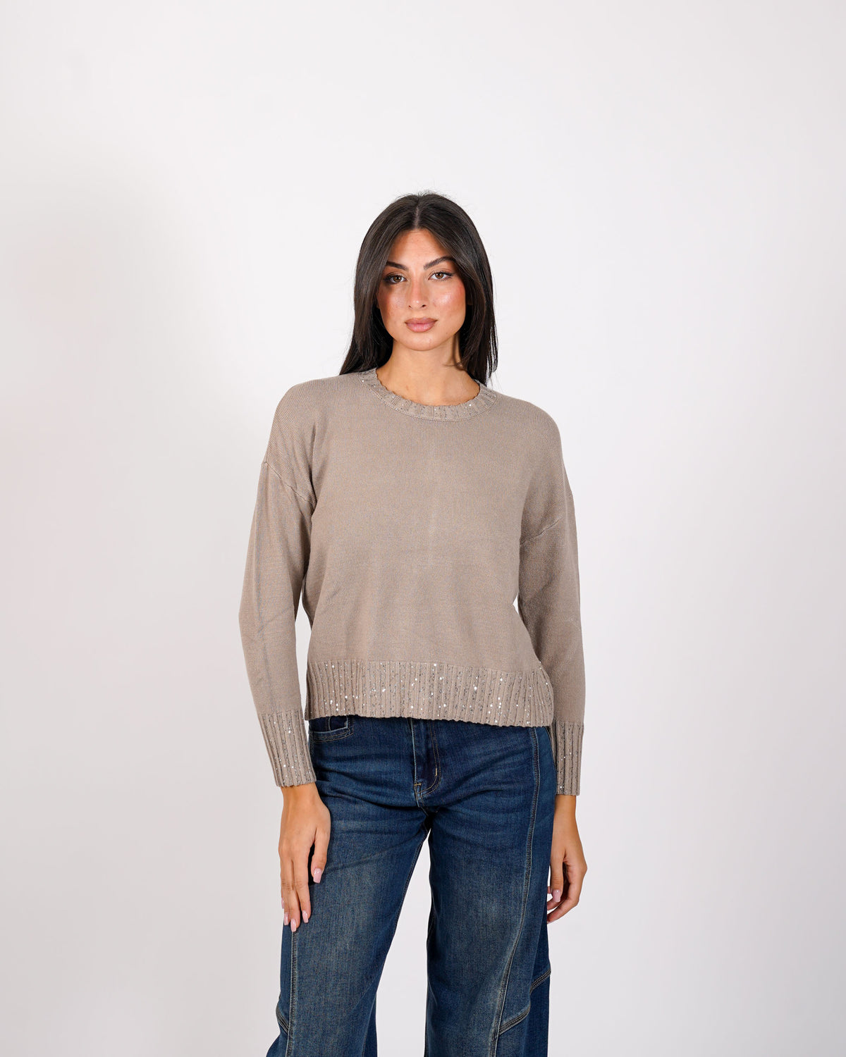 Maglia girocollo con dettagli in lurex - Sarda