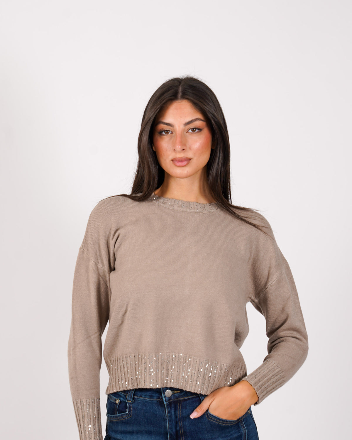 Maglia girocollo con dettagli in lurex - Sarda