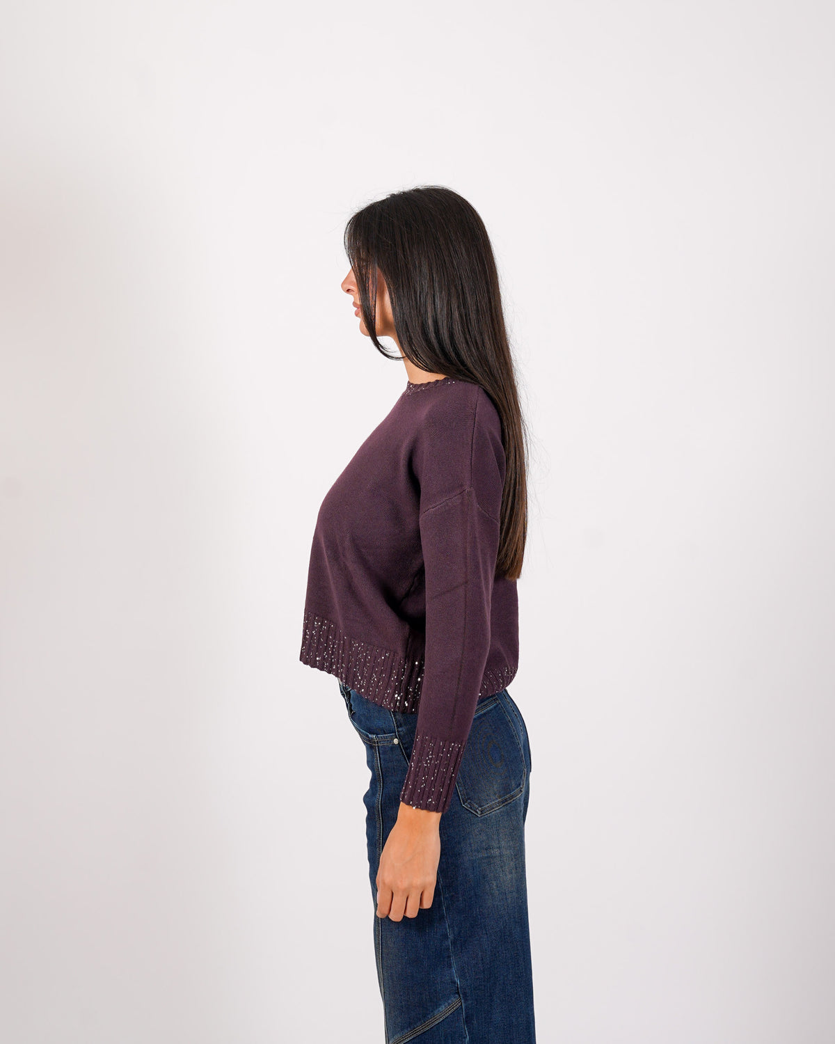 Maglia girocollo con dettagli in lurex - Sarda