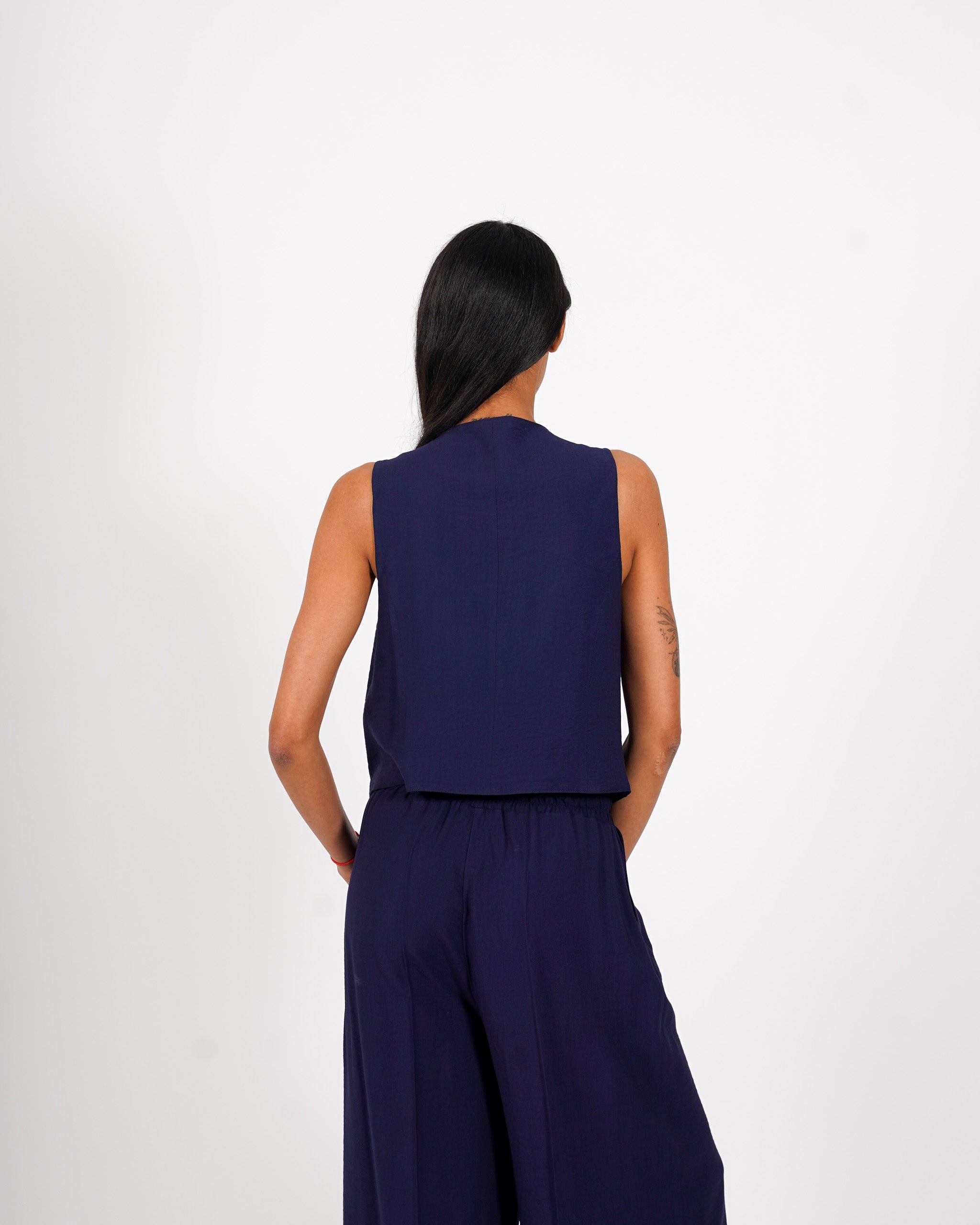 Coordinato gilet monopetto e pantalone regular fit - Calinda