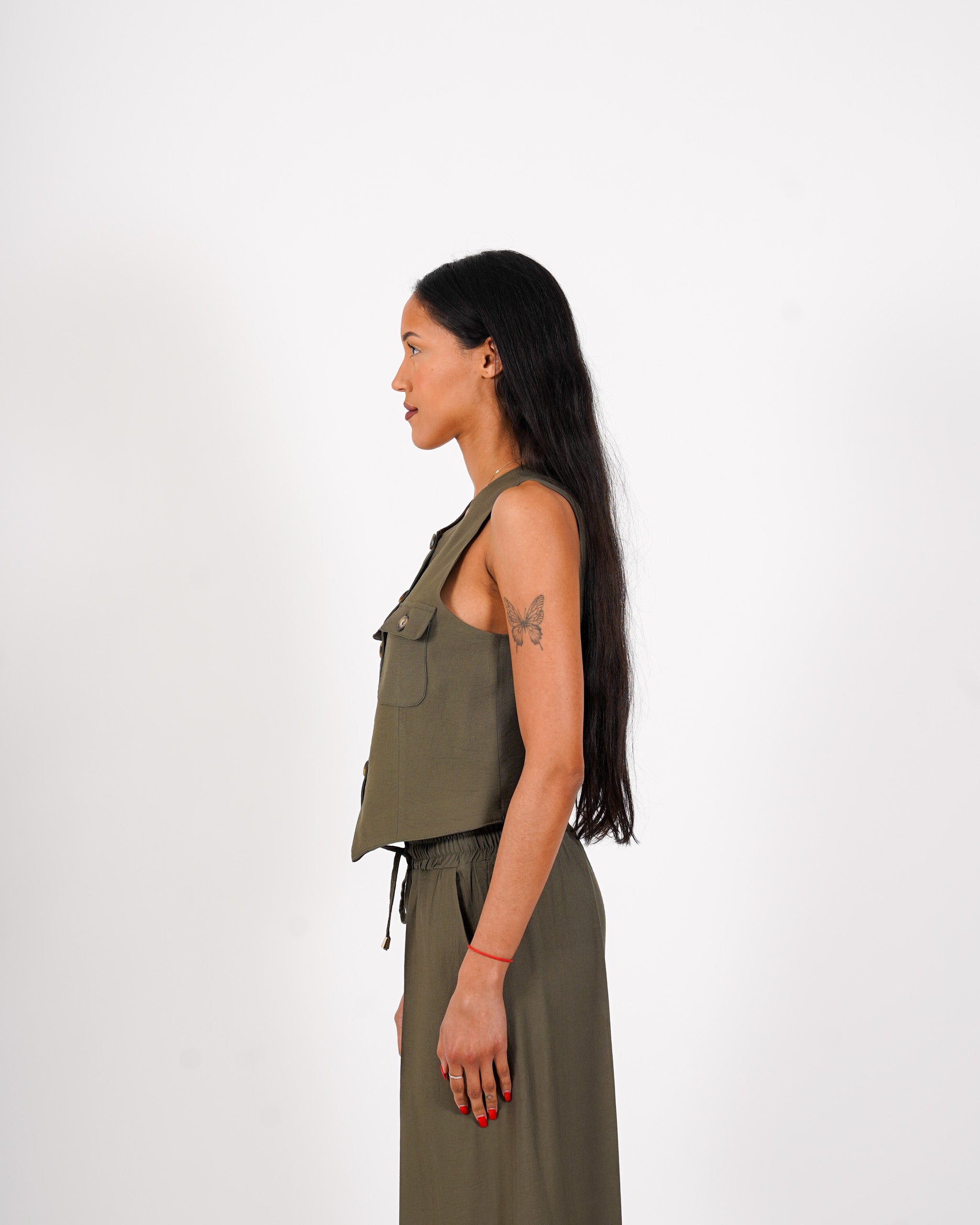 Coordinato gilet monopetto e pantalone regular fit - Calinda