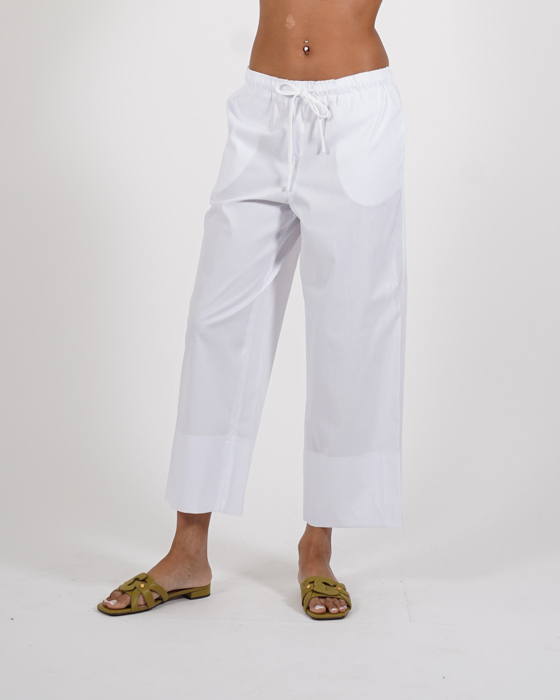 Pantaloni cropped in cotone regular fit - Roberta