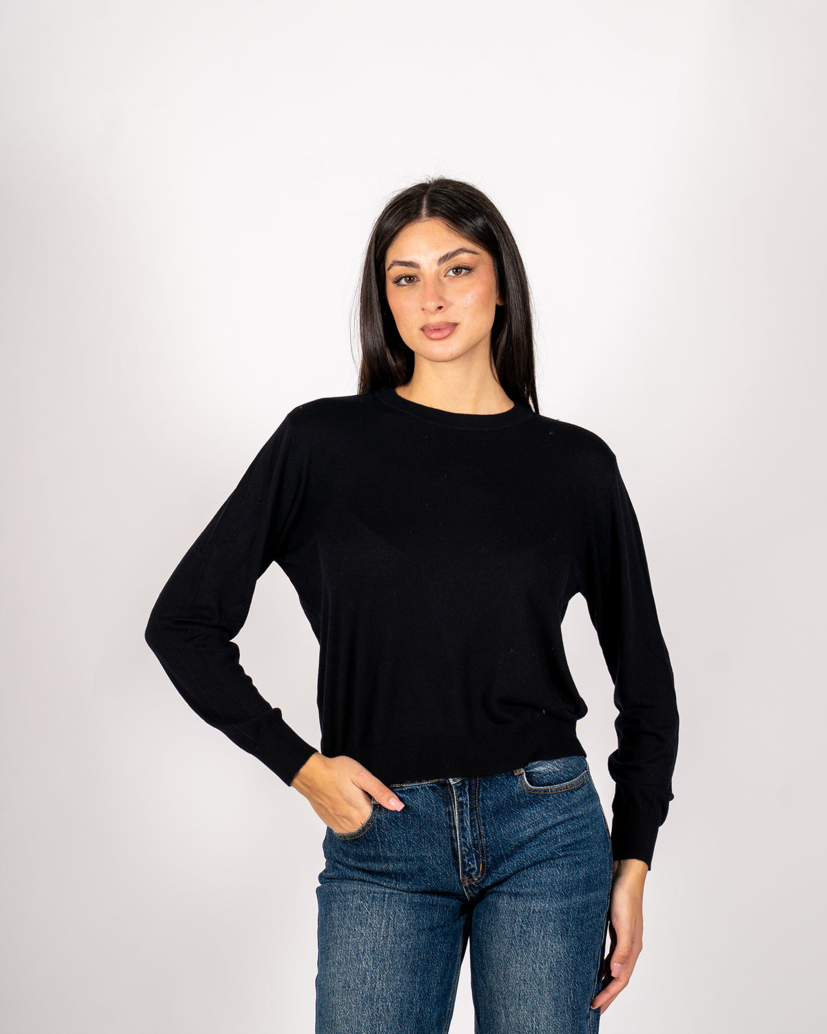 Maglia girocollo in mano merinos - Tayra