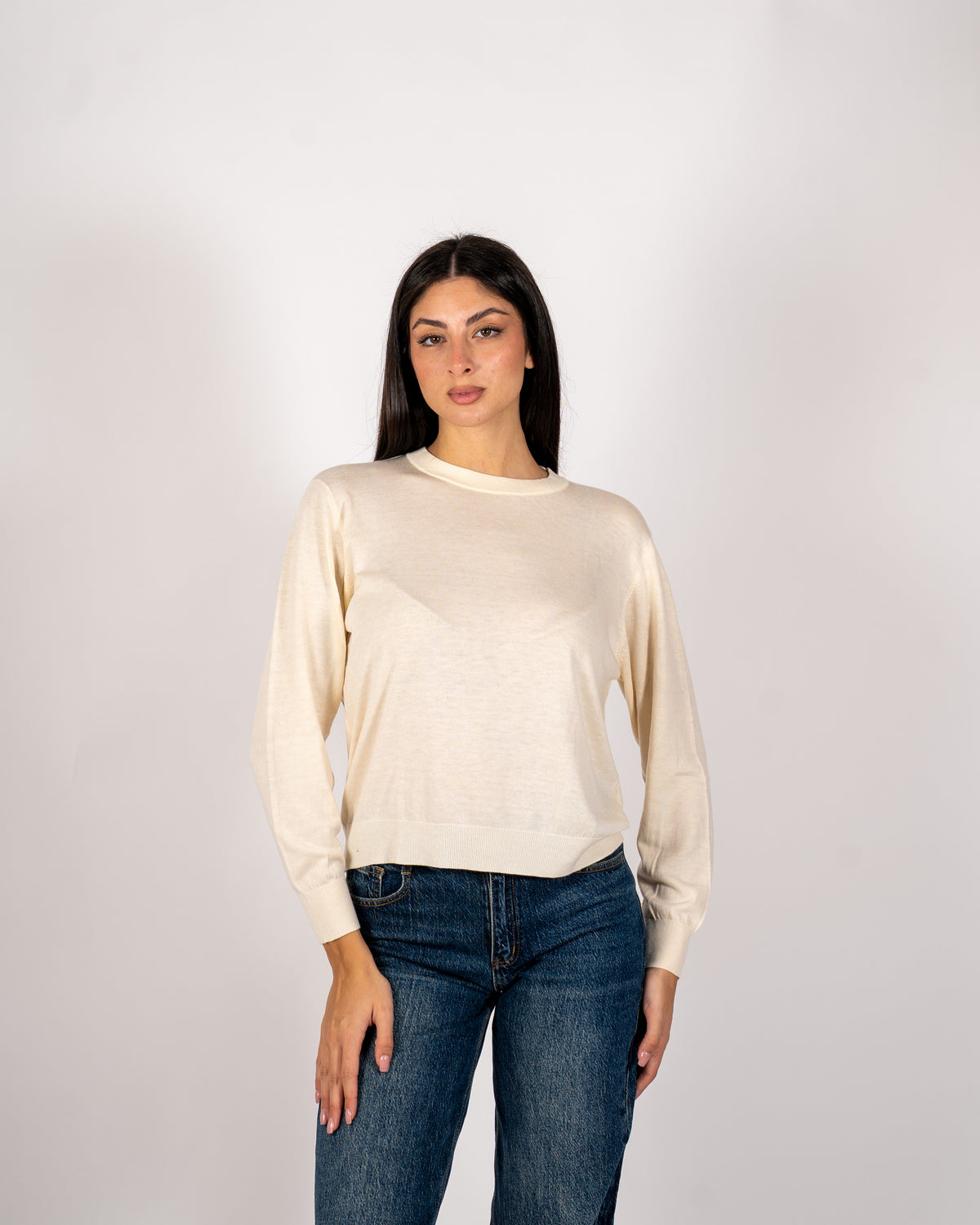 Maglia girocollo in mano merinos - Tayra