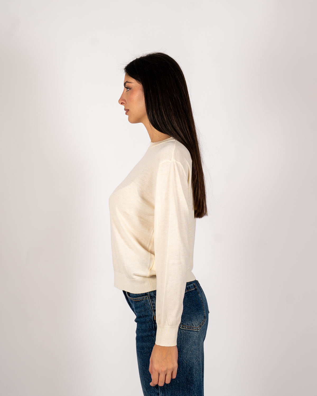 Maglia girocollo in mano merinos - Tayra