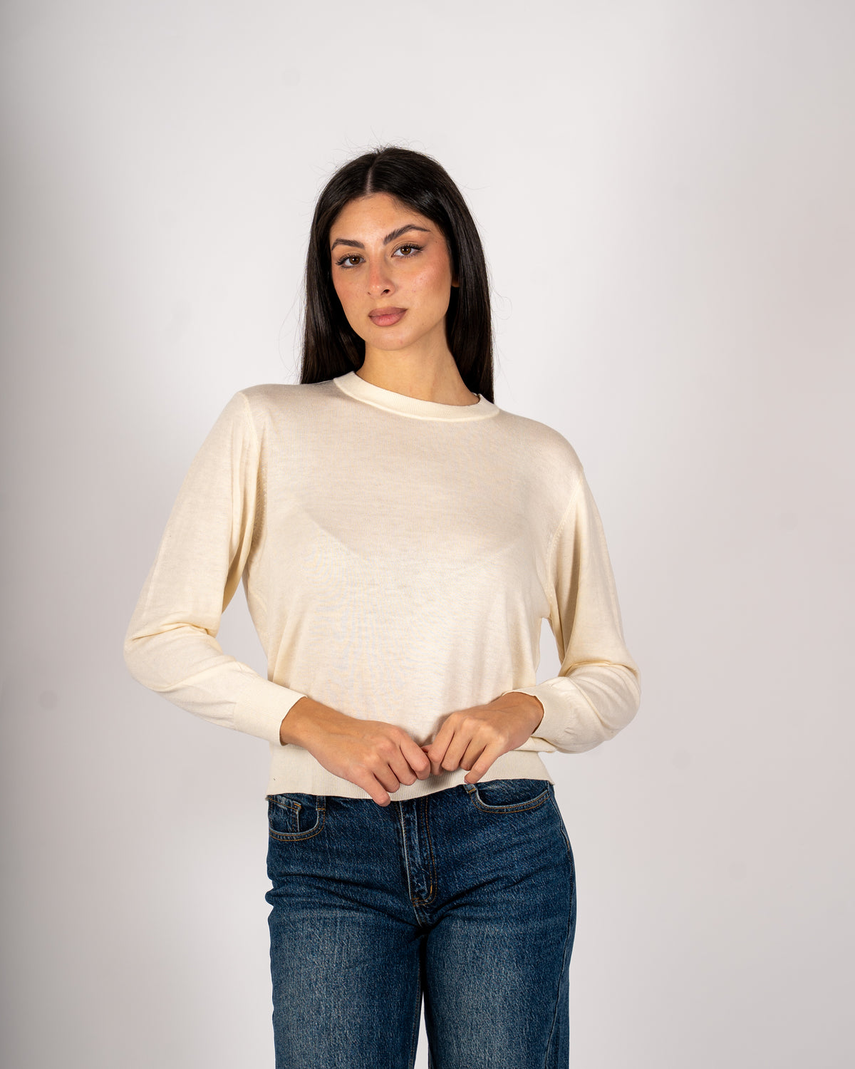 Maglia girocollo in mano merinos - Tayra