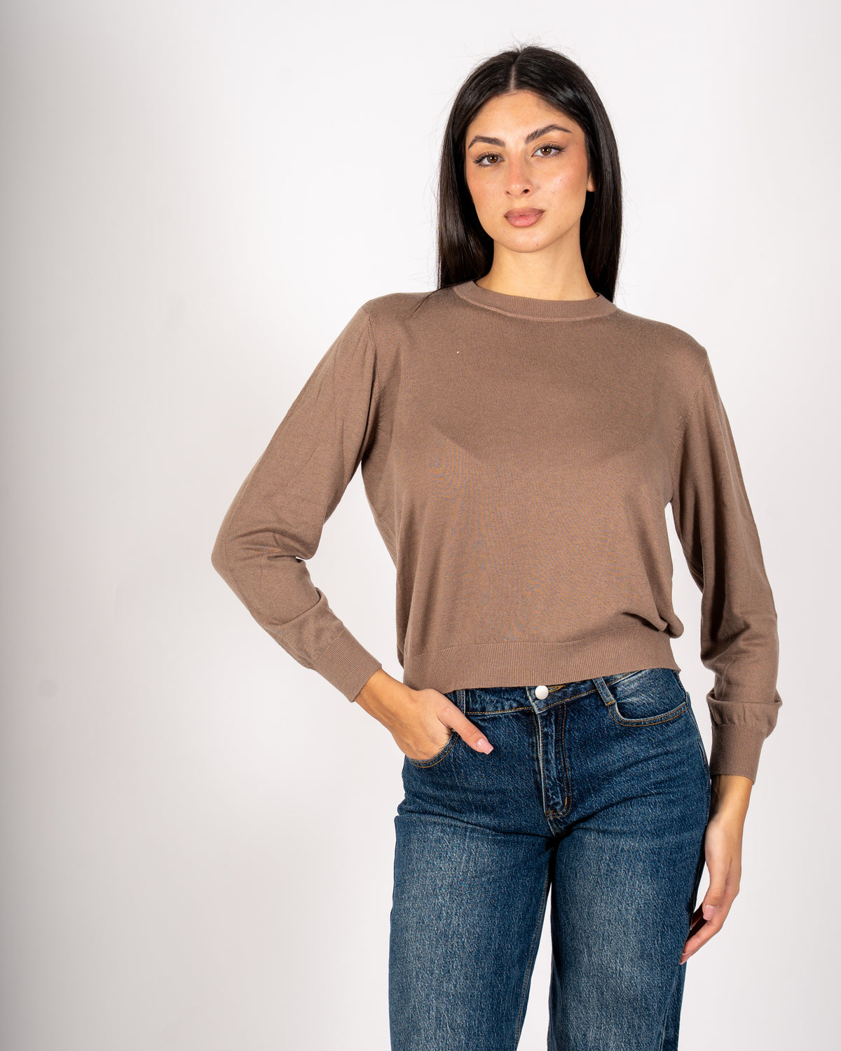 Maglia girocollo in mano merinos - Tayra