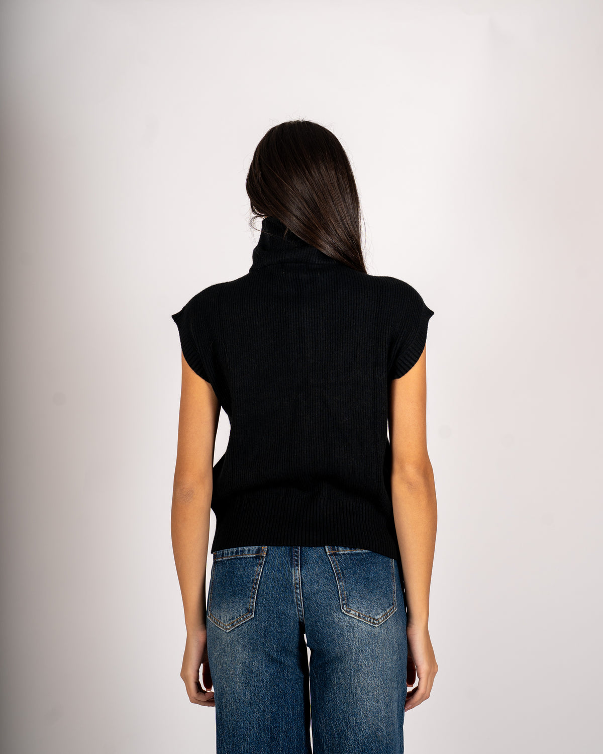Gilet a costa con zip in mano viscosa - Turbata