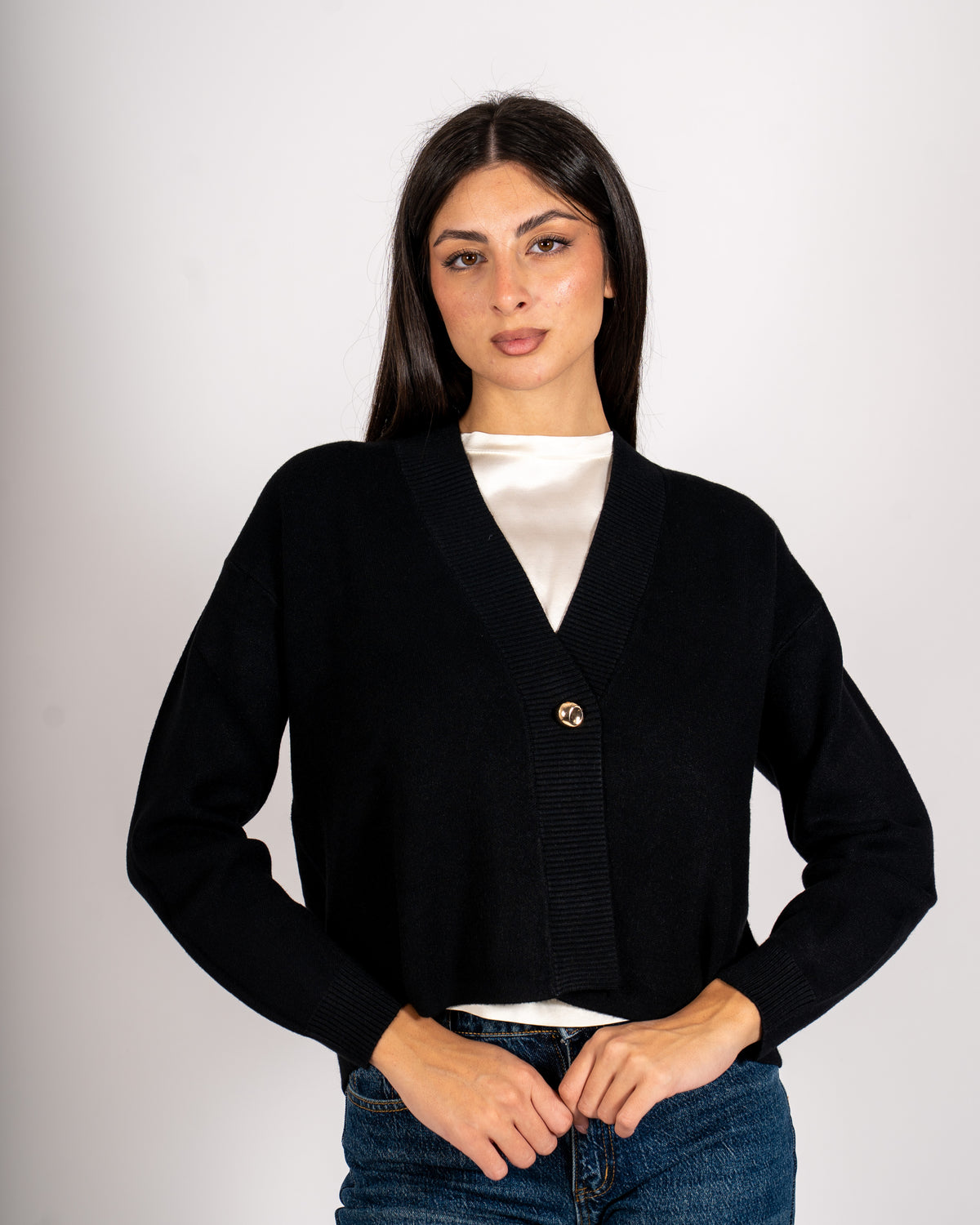 Cardigan in maglia con un bottone - Ilaria