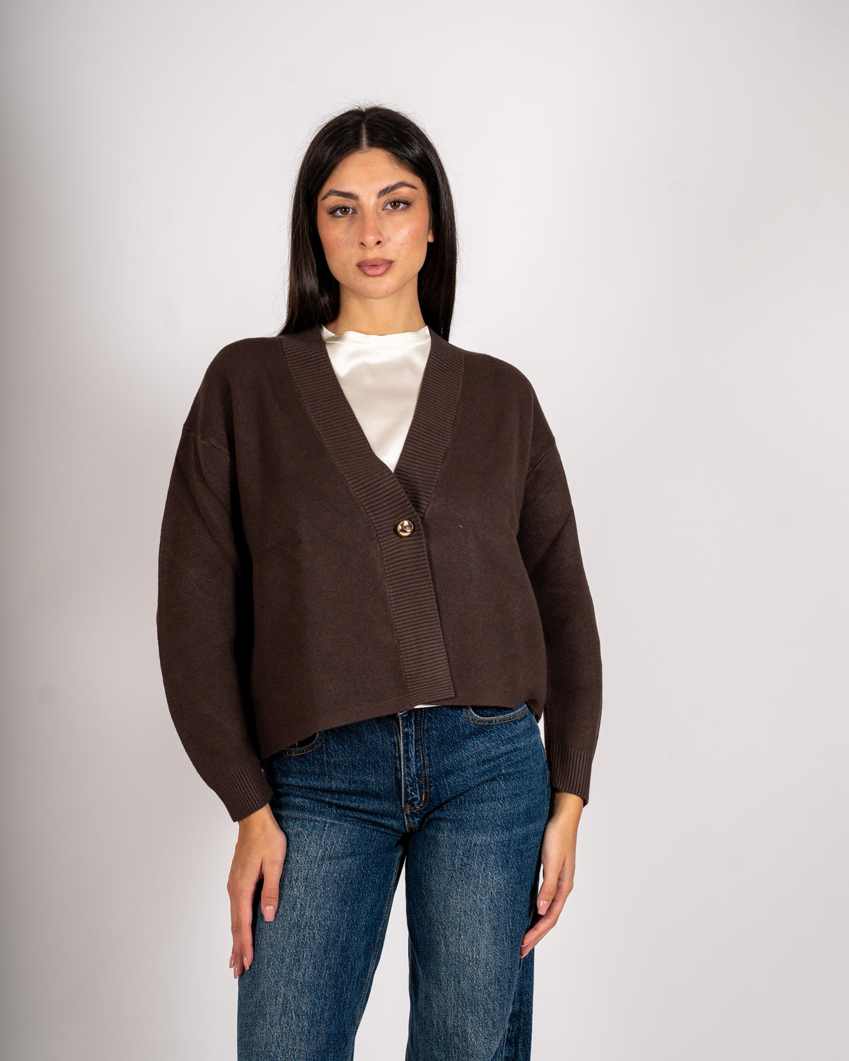 Cardigan in maglia con un bottone - Ilaria