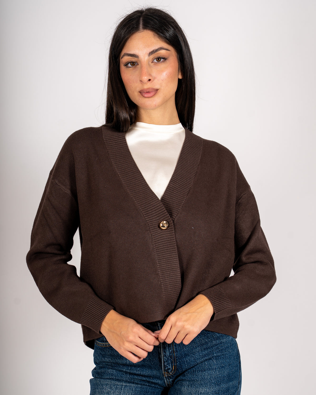 Cardigan in maglia con un bottone - Ilaria