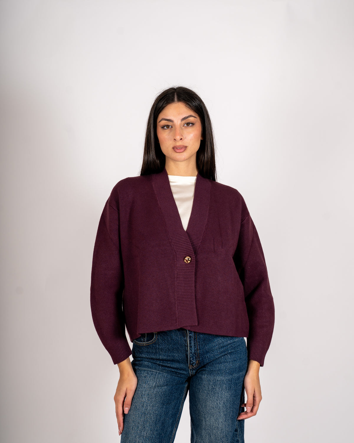 Cardigan in maglia con un bottone - Ilaria