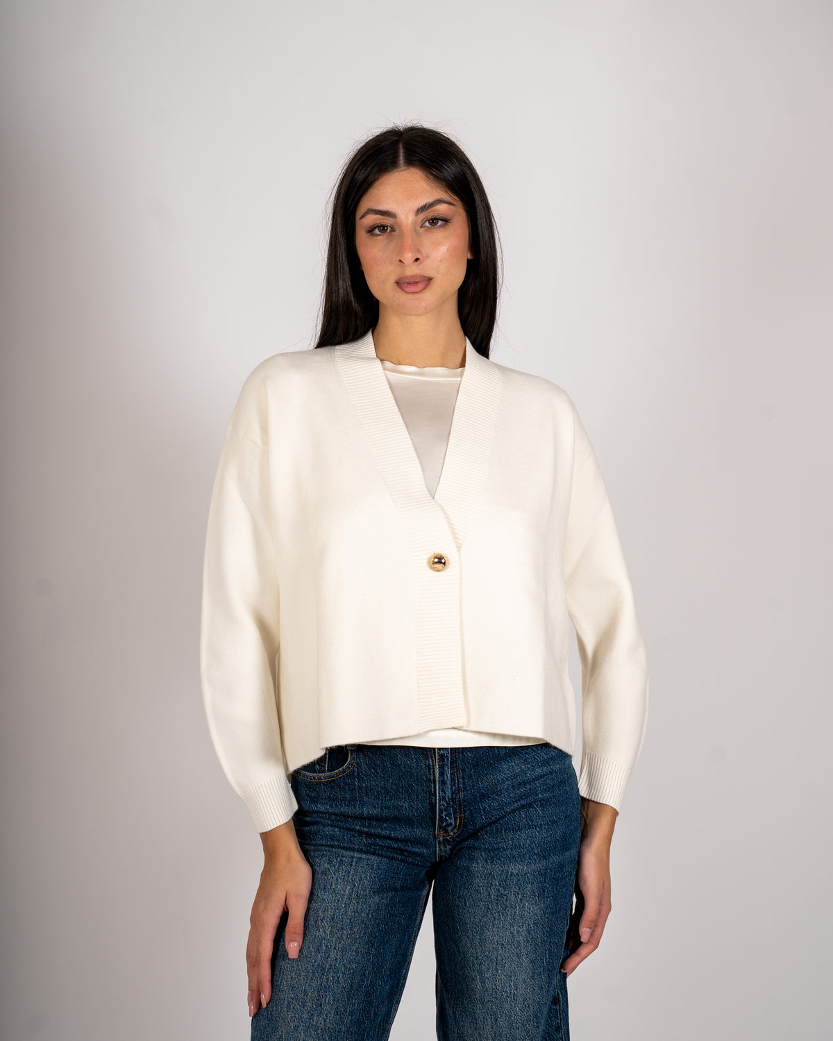 Cardigan in maglia con un bottone - Ilaria