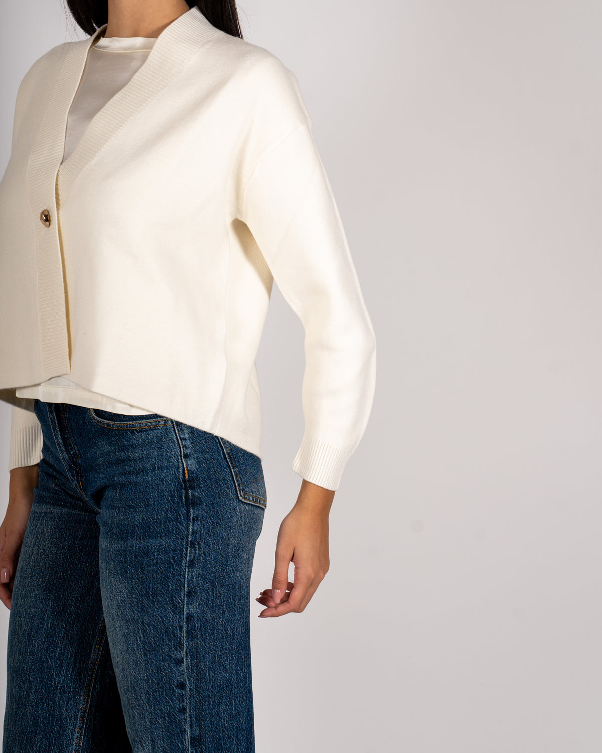 Cardigan in maglia con un bottone - Ilaria