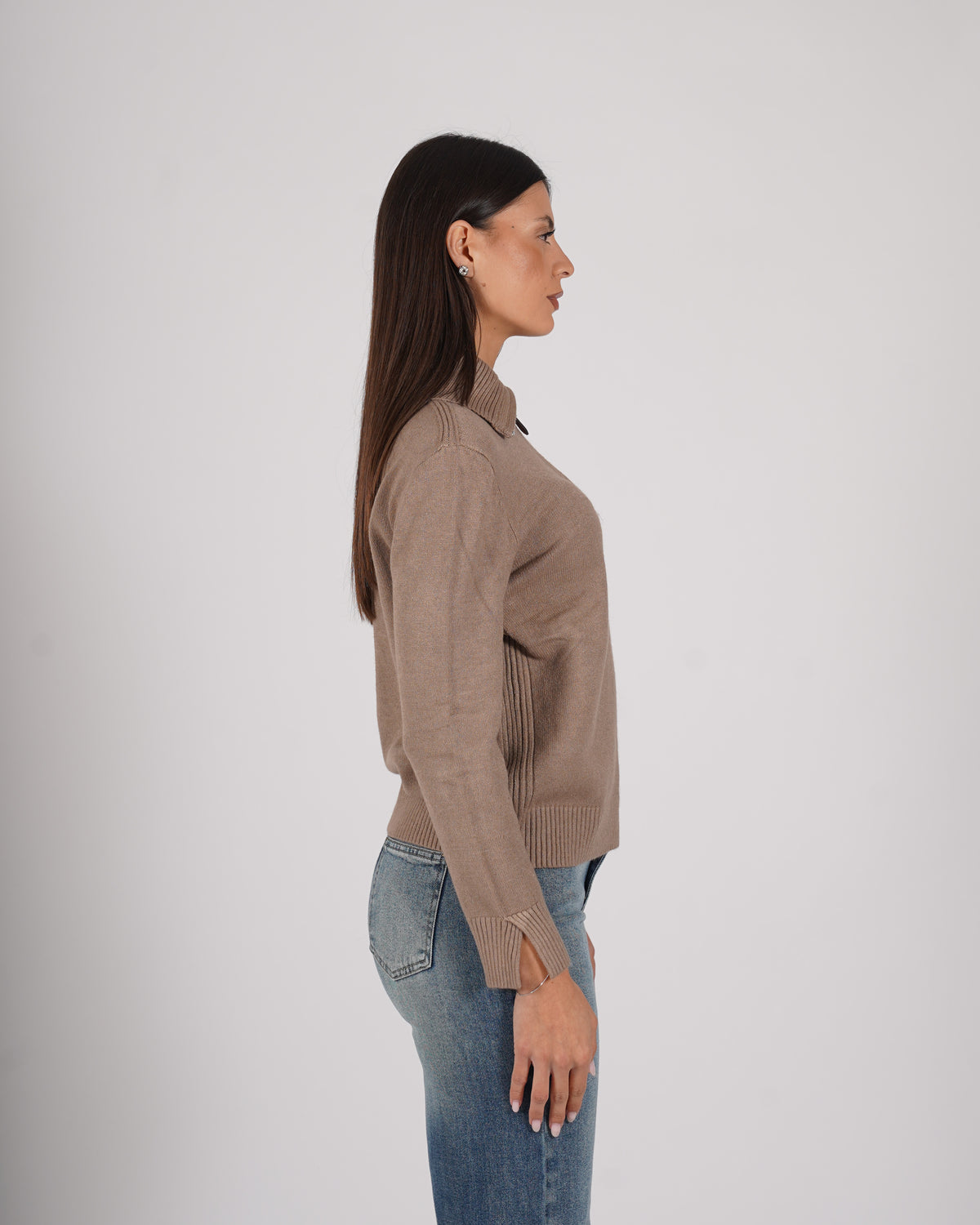 Maglia con collo a polo e zip - Solitaria