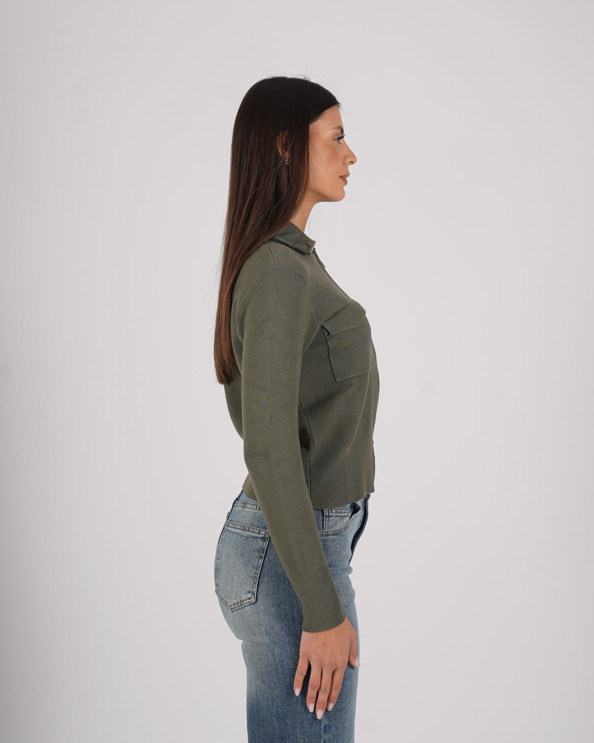 Cardigan slim con zip e tasche frontali - Docile