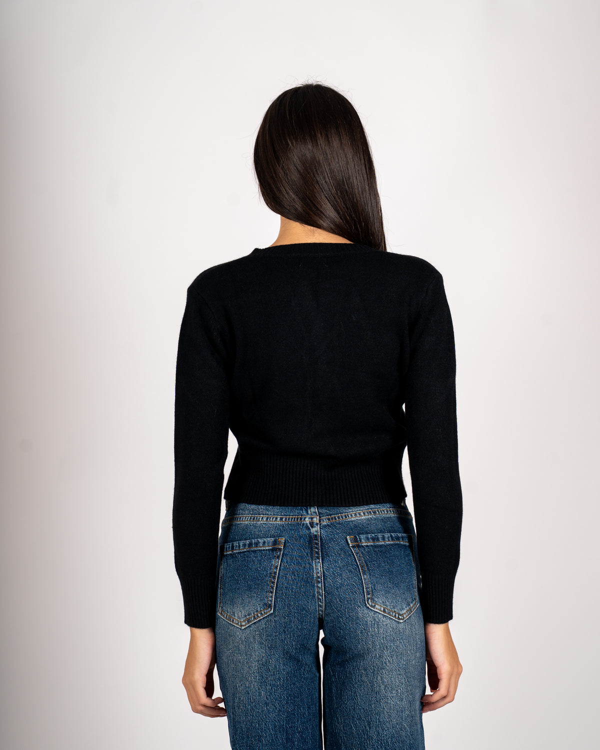 Maglia con dettaglio treccia frontale - Delicata