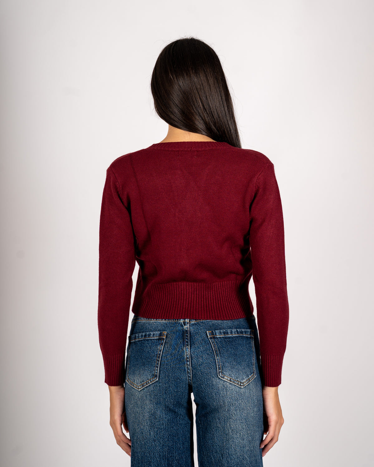 Maglia con dettaglio treccia frontale - Delicata