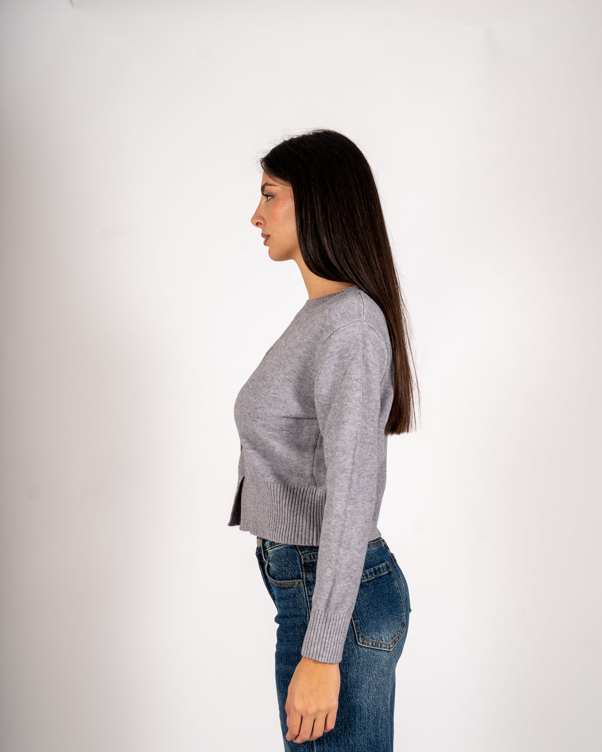 Maglia con dettaglio treccia frontale - Delicata