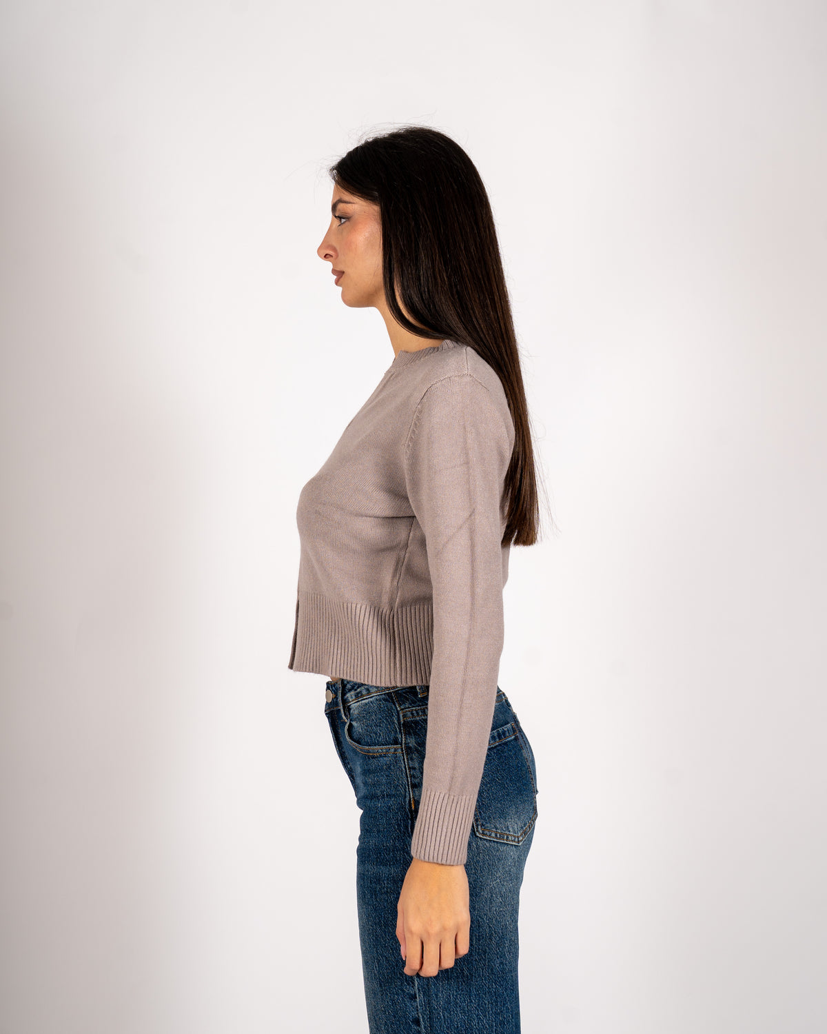 Maglia con dettaglio treccia frontale - Delicata