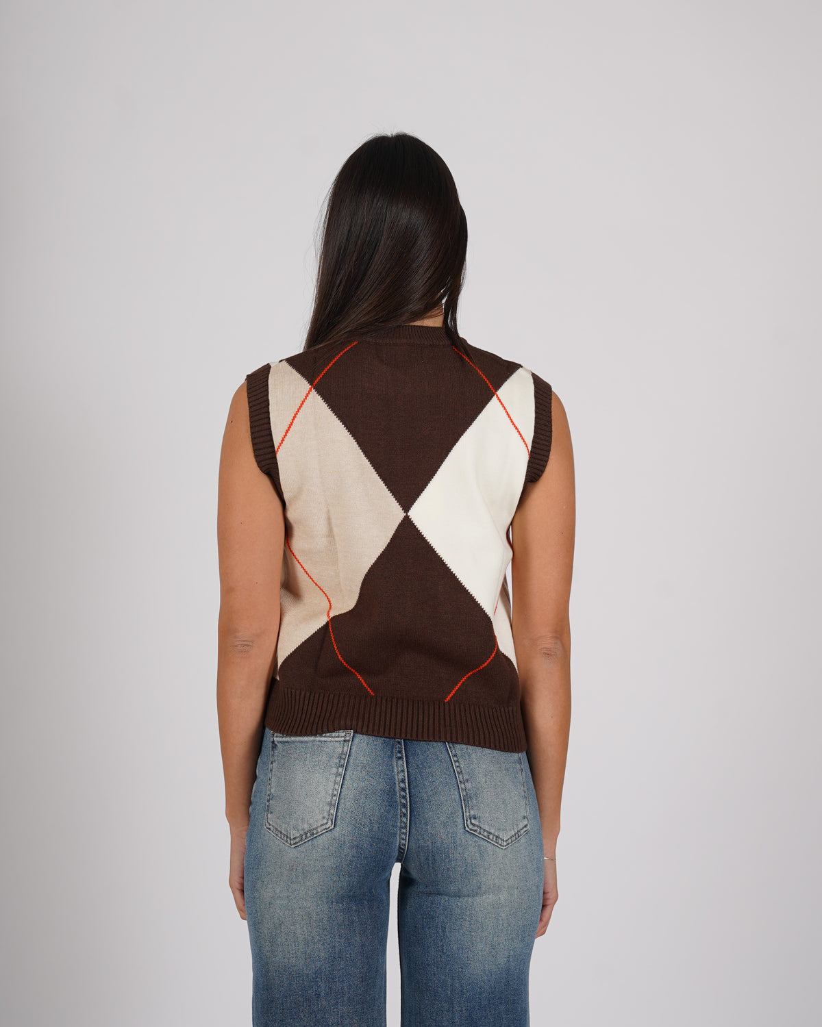 Gilet con losanghe in mano viscosa - Lucente