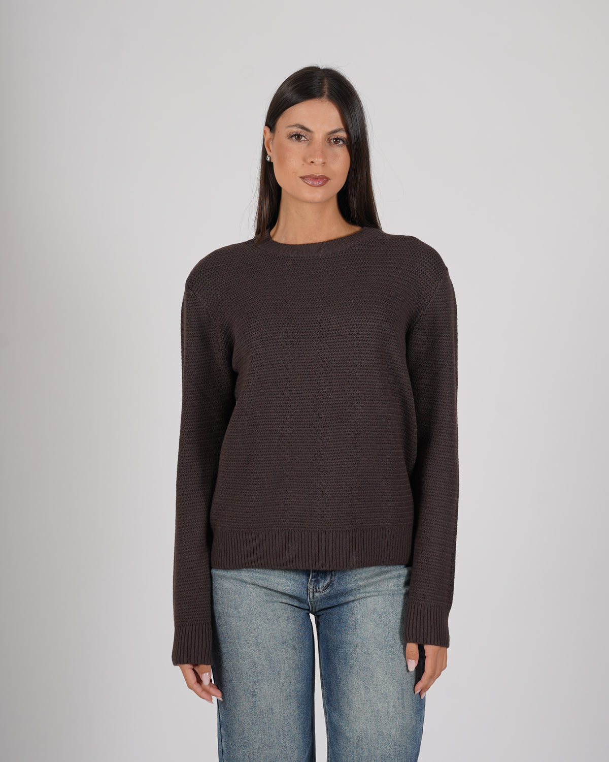 Maglia girocollo in mano viscosa - Lucida