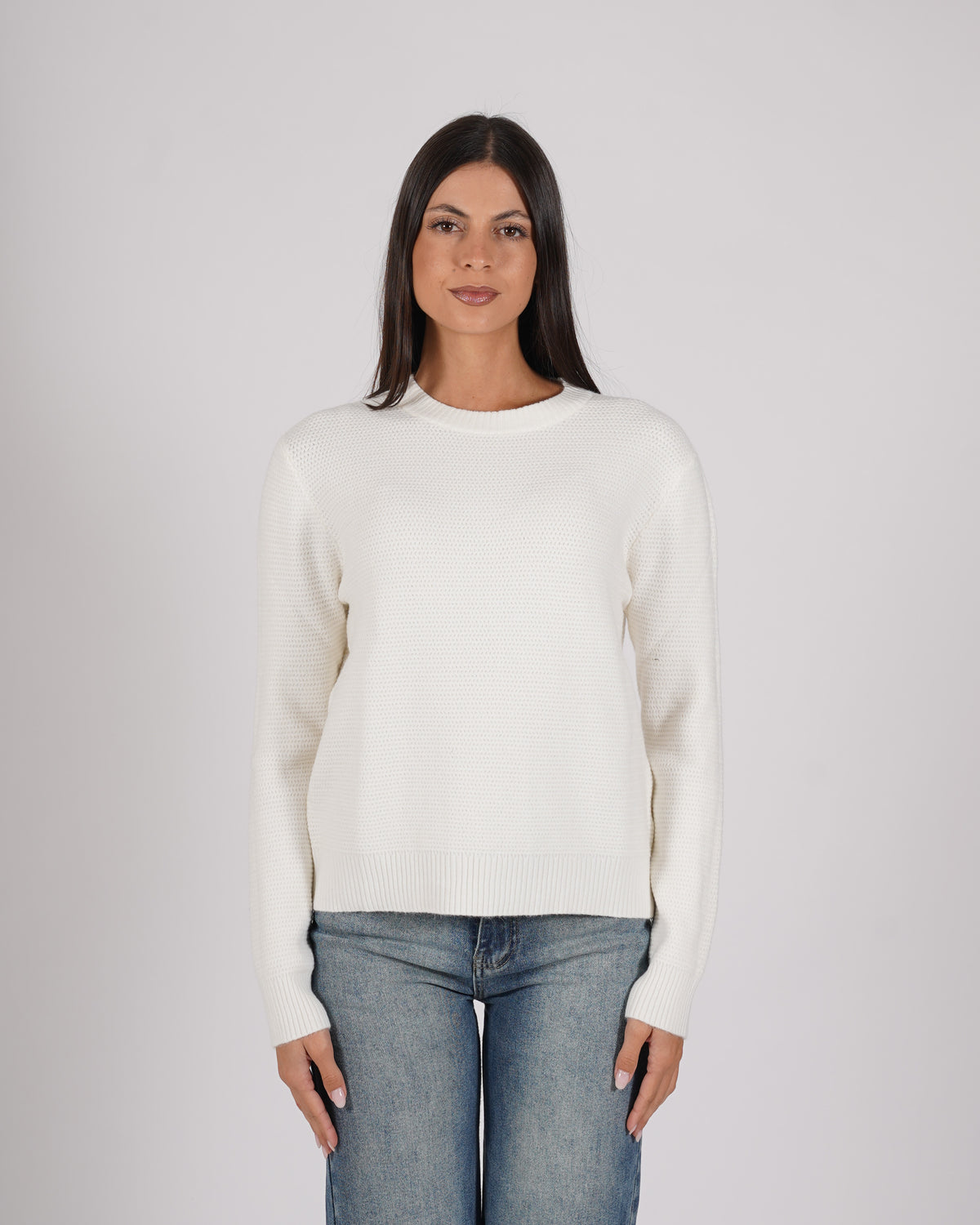 Maglia girocollo in mano viscosa - Lucida