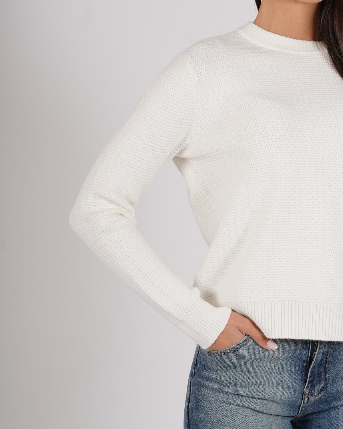 Maglia girocollo in mano viscosa - Lucida
