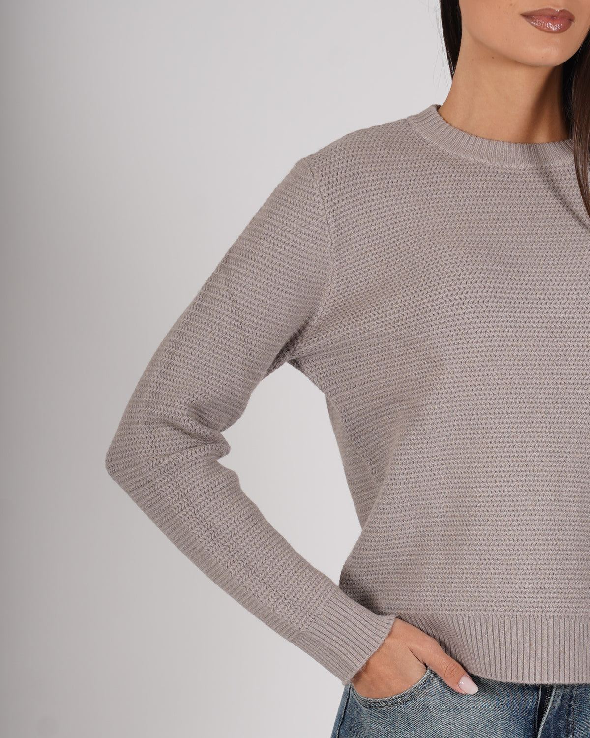Maglia girocollo in mano viscosa - Lucida