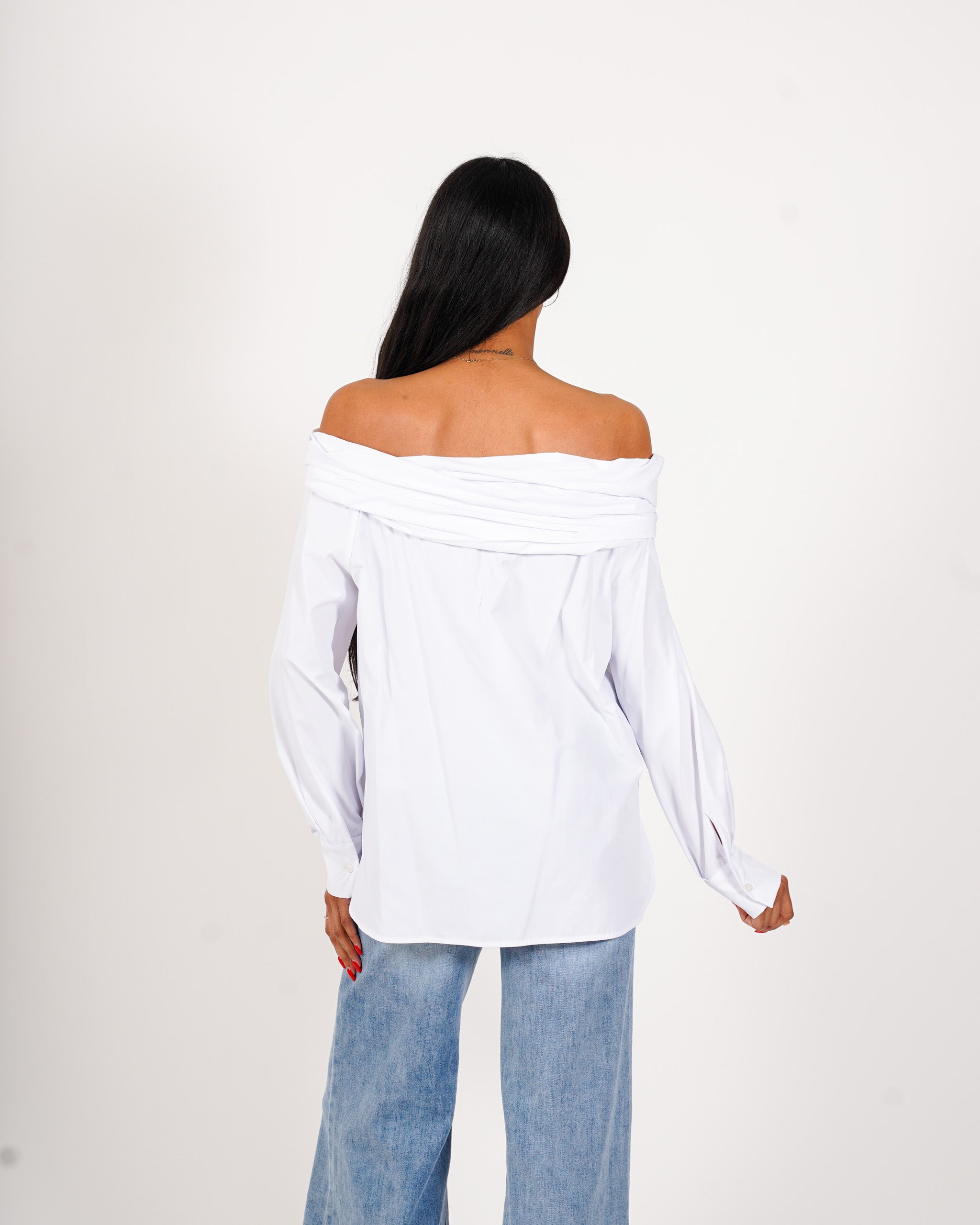 Blusa scollo a barca con nodo - Tragica