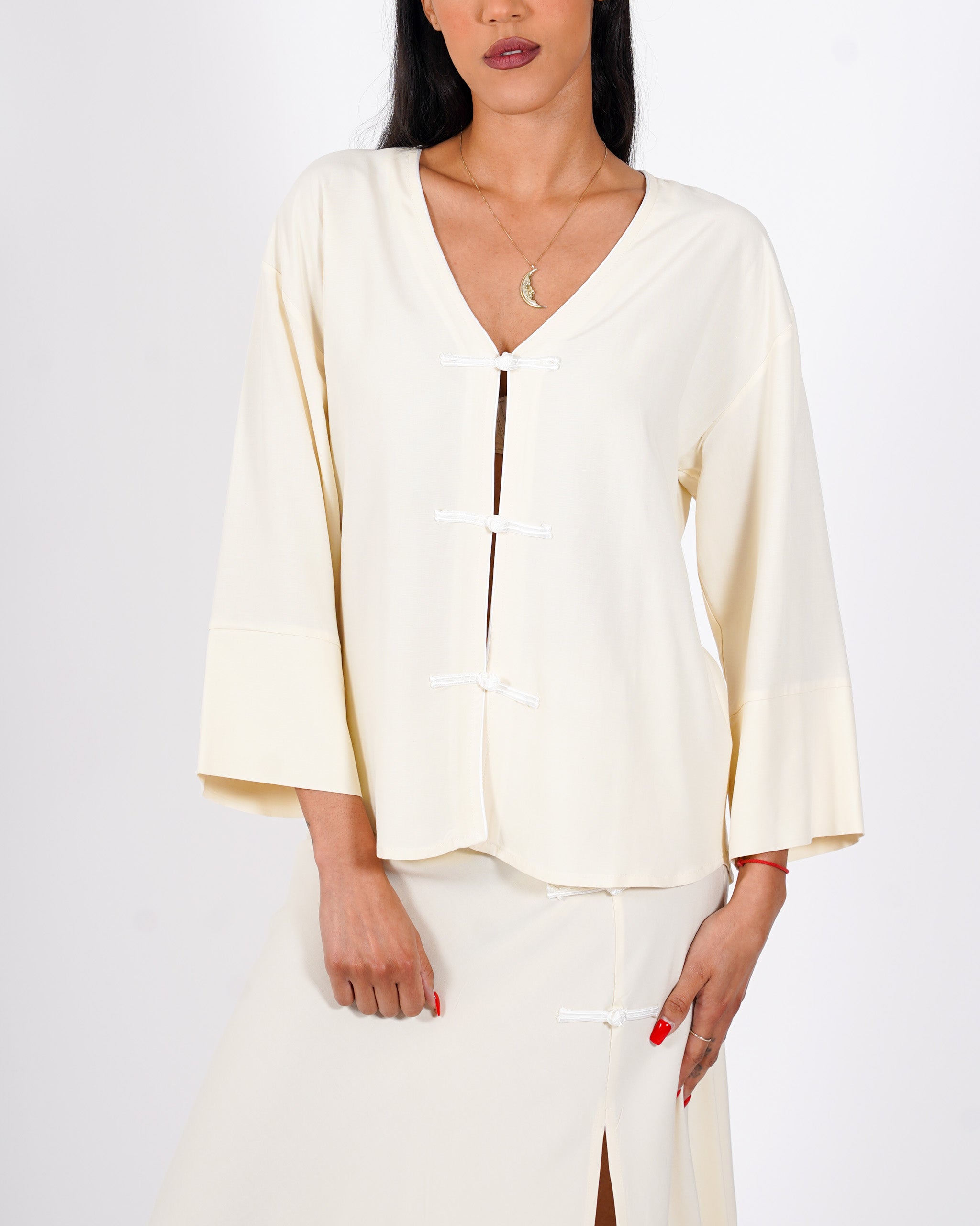 kimono con profilo in contrasto - Colata