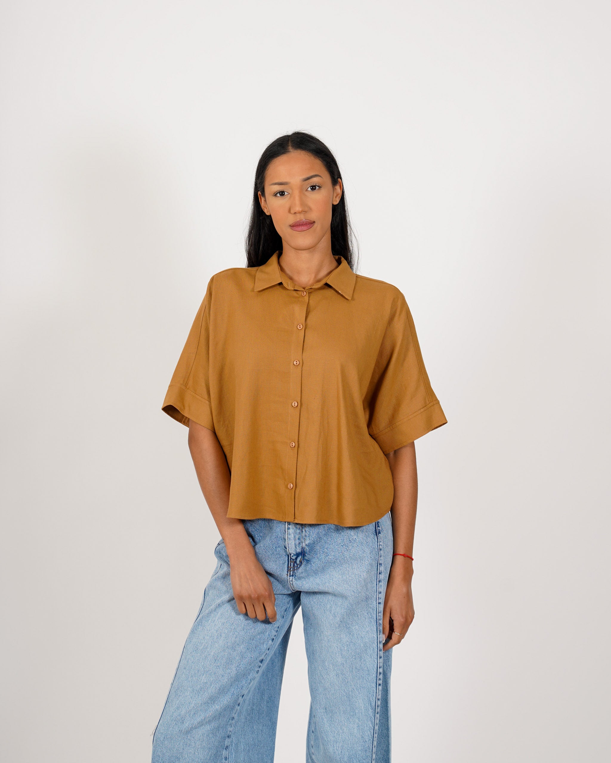 Camicia mezza manica in lino - Funesta
