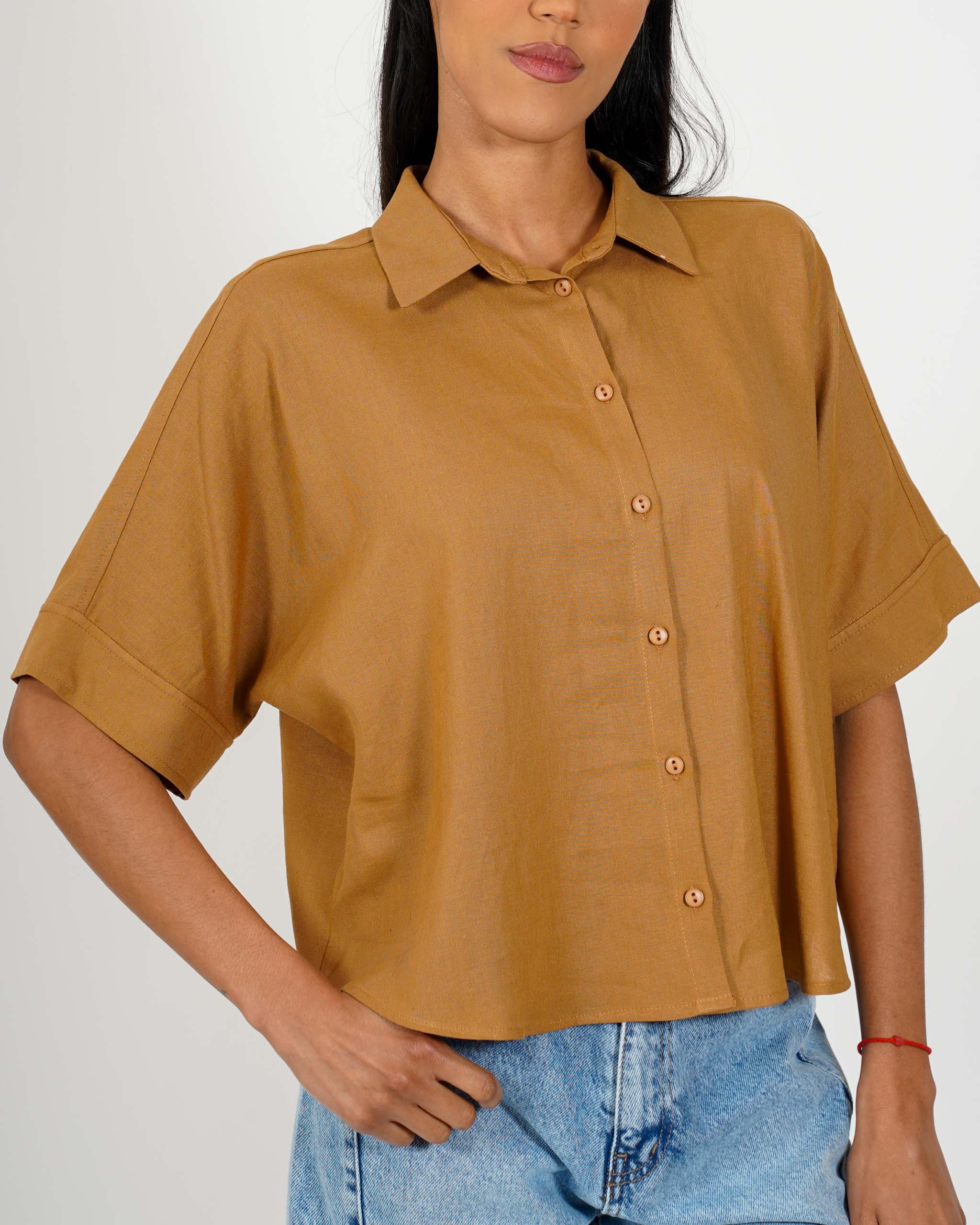 Camicia mezza manica in lino - Funesta