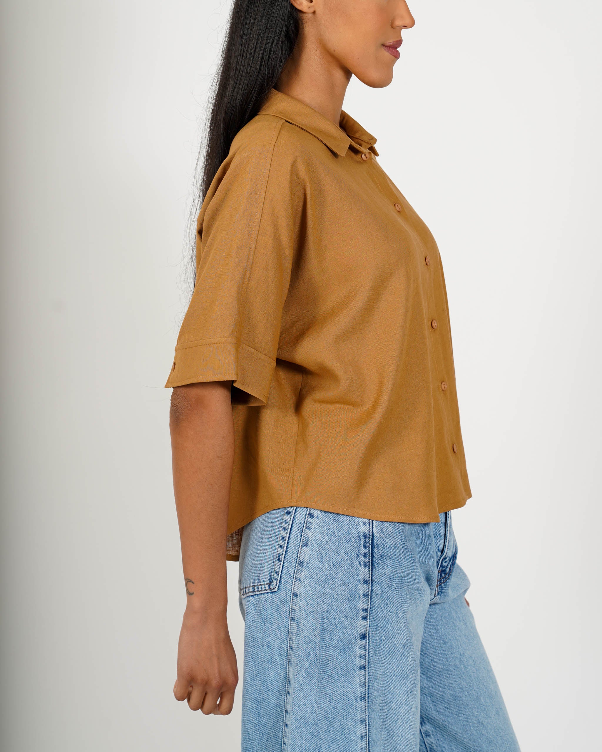 Camicia mezza manica in lino - Funesta